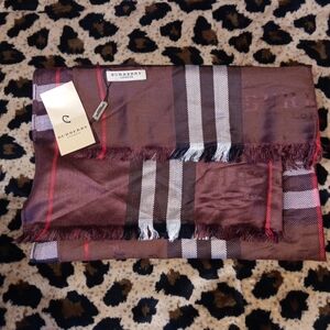 Burberry London Brown Tartan  check print Scarf new with tag